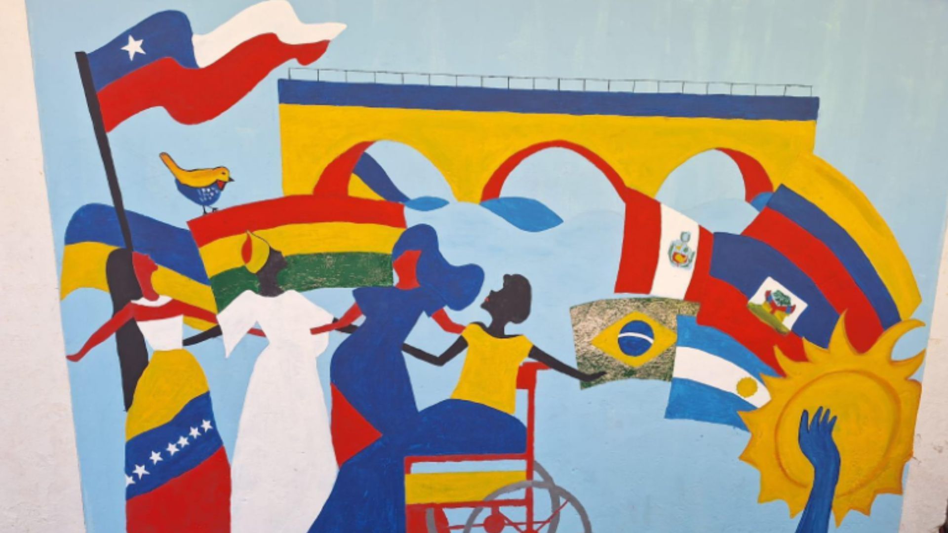 Mural Apoya Mujer Migrante: Pintando Horizontes Compartidos, Valdivia 2024