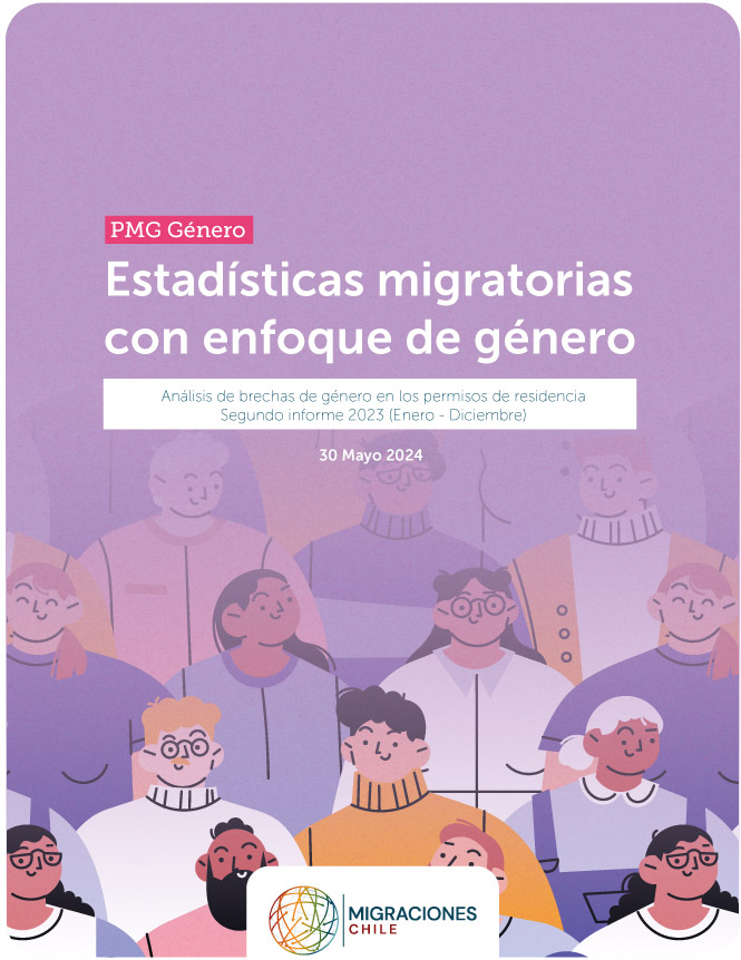 Portada Informe anual 2023 sobre Estadísticas migratorias con enfoque de género.