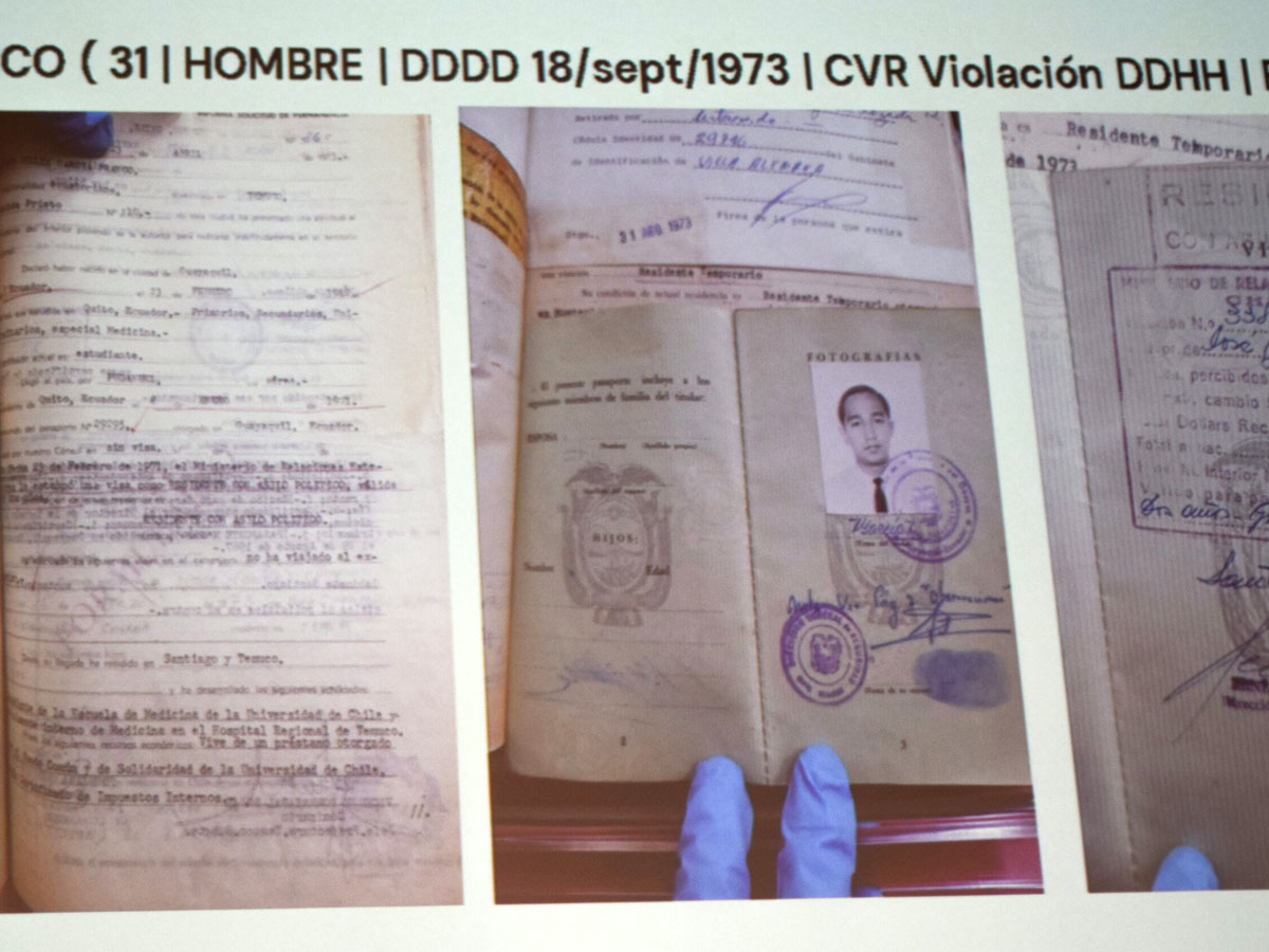 Foto de documentación encontrada de víctima de desaparición forzosa en 1973.