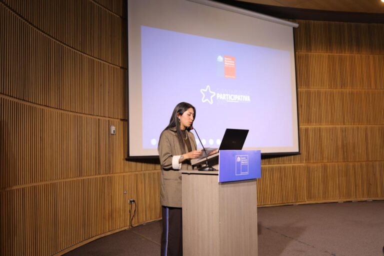 Paula Olivares, profesional de Territorio e Inclusión, presentando la CPP 2025
