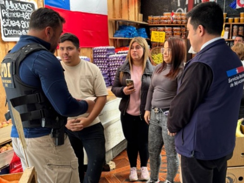 PDI fiscalizando en un operativo en Temuco